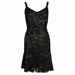 Dolce & Gabbana Black and Cream Lace-Patterned Dress